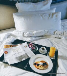 Breakfast of pancakes at Hilton Mumbai International Airport